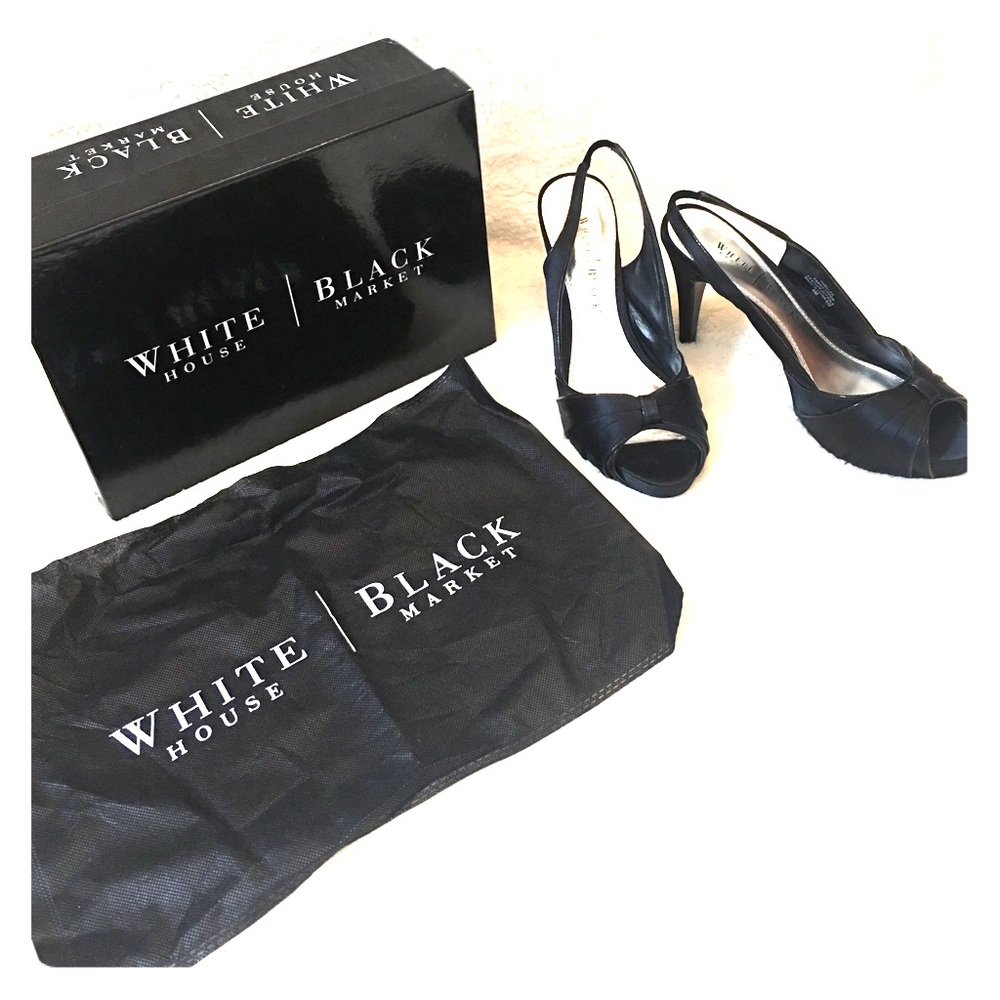 WHITE HOUSE BLACK MARKET PEEP-TOE SLING BACK PUMP